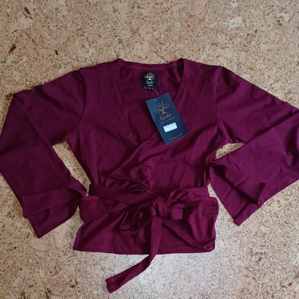 Haruka Double Wrap Top In Hawthorn Red Size L NWT